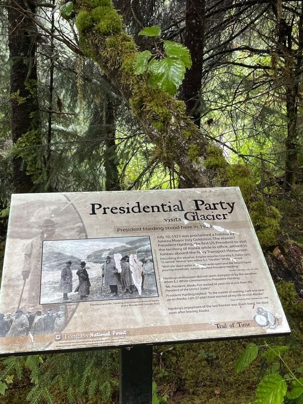 Presidential Party Visits Glacier Marker. Click for full size. Presidential Party Visits Glacier Marker image. Click for full size.