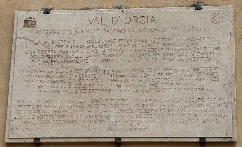 Val d'Orcia Marker. Click for full size. Val d'Orcia Marker image. Click for full size.