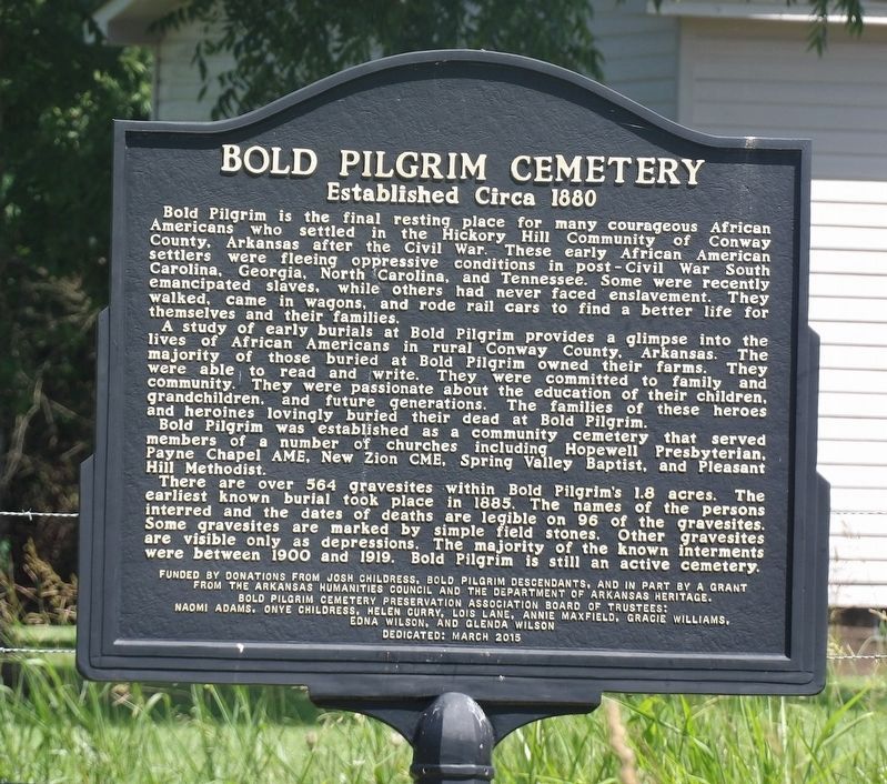 Bold Pilgrim Cemetery Marker. Click for full size. Bold Pilgrim Cemetery Marker image. Click for full size.