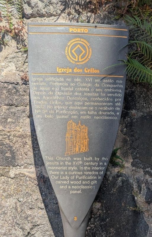 Igreja dos Grilos Marker. Click for full size. Igreja dos Grilos Marker image. Click for full size.