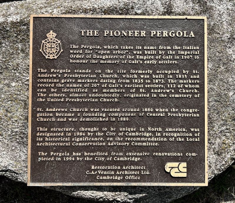 The Pioneer Pergola Marker image. Click for full size.