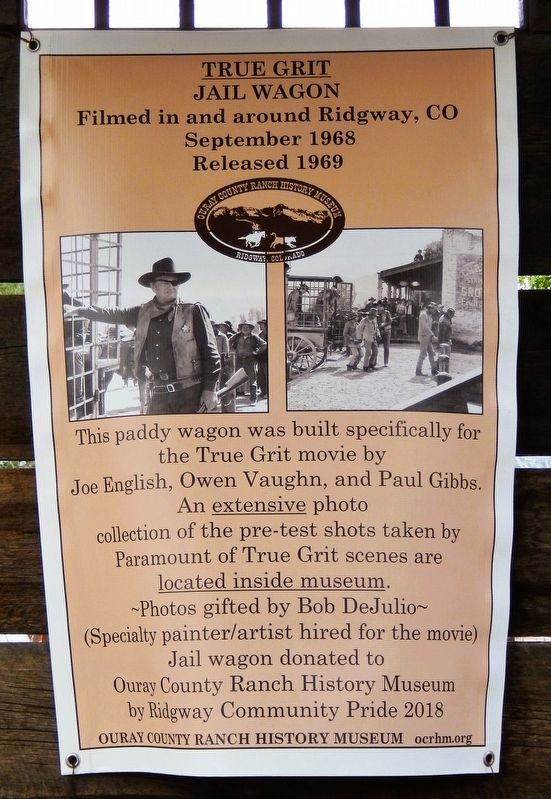 True Grit Jail Wagon Marker. Click for full size. True Grit Jail Wagon Marker image. Click for full size.