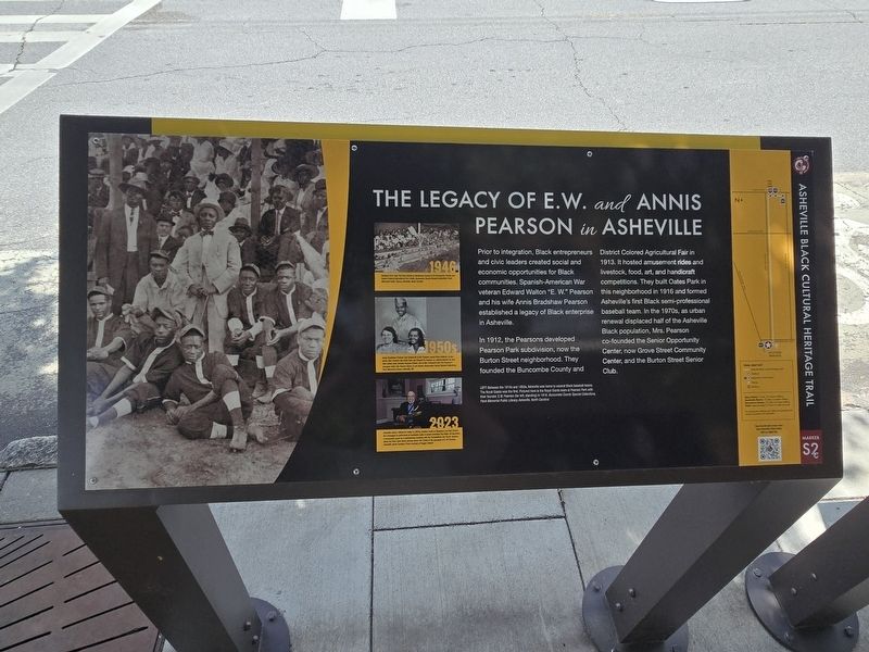 Full view of The Legacy of E.W. and Annis Pearson in Asheville Marker image. Click for full size.