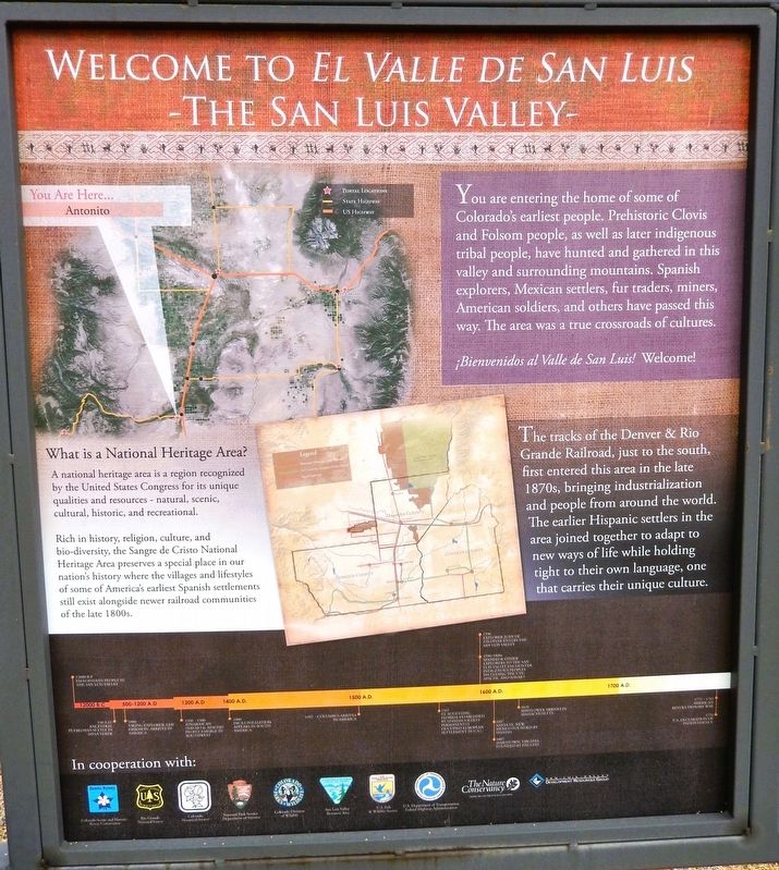 Welcome to <i>El Valle de San Luis</i> Marker. Click for full size. Welcome to <i>El Valle de San Luis</i> Marker image. Click for full size.