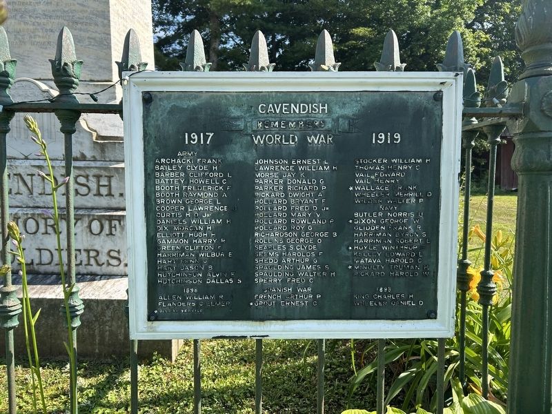 Cavendish Remembers Marker. Click for full size. Cavendish Remembers Marker image. Click for full size.
