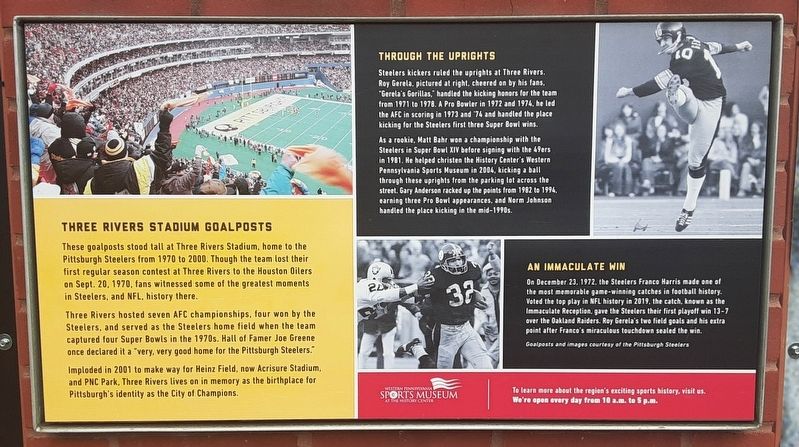 Three Rivers Stadium Goalposts Marker image. Click for full size.