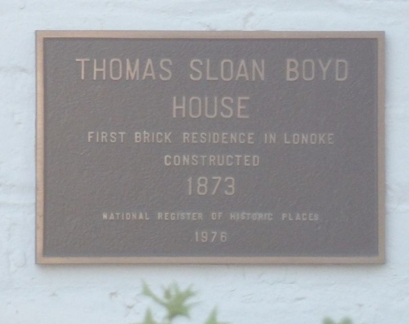 Thomas Sloan Boyd House Marker image. Click for full size.