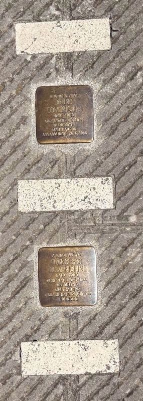 Two "Stumbling Stones" in Vinci. Click for full size. Two "Stumbling Stones" in Vinci image. Click for full size.