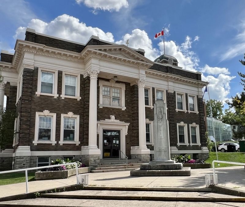 Hespeler Town hall/ Fire Station and Cenotaph, 2025. Click for full size. Hespeler Town hall/ Fire Station and Cenotaph, 2025 image. Click for full size.