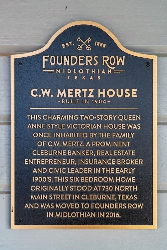 C.W. Merits House Marker image. Click for full size.