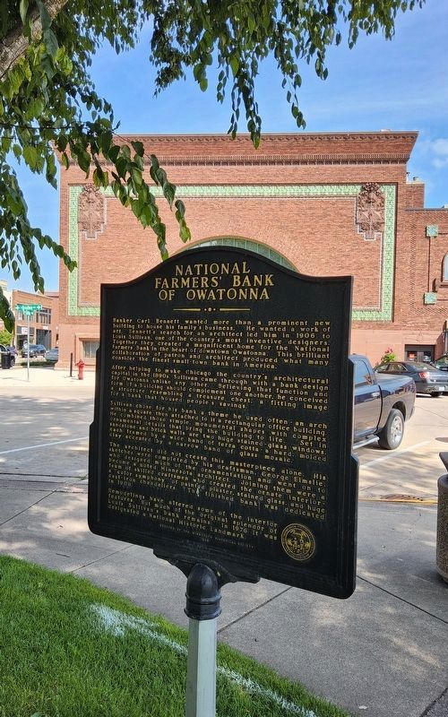 National Farmer's Bank of Owatonna Marker. Click for full size. National Farmer's Bank of Owatonna Marker image. Click for full size.