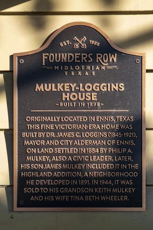 Mulkey-Loggins House Marker image. Click for full size.