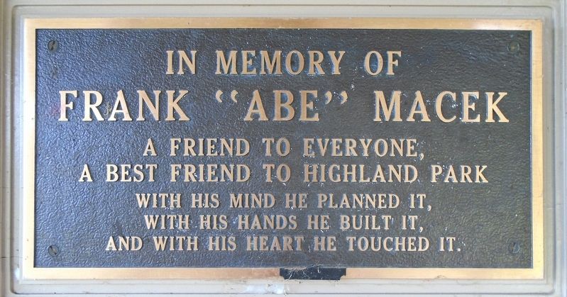 Frank "Abe" Macek Marker image. Click for full size.