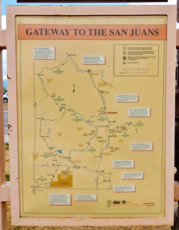 Gateway to the San Juans Marker<br>(<i>north side</i>). Click for full size. Gateway to the San Juans Marker<br>(<i>north side</i>) image. Click for full size.