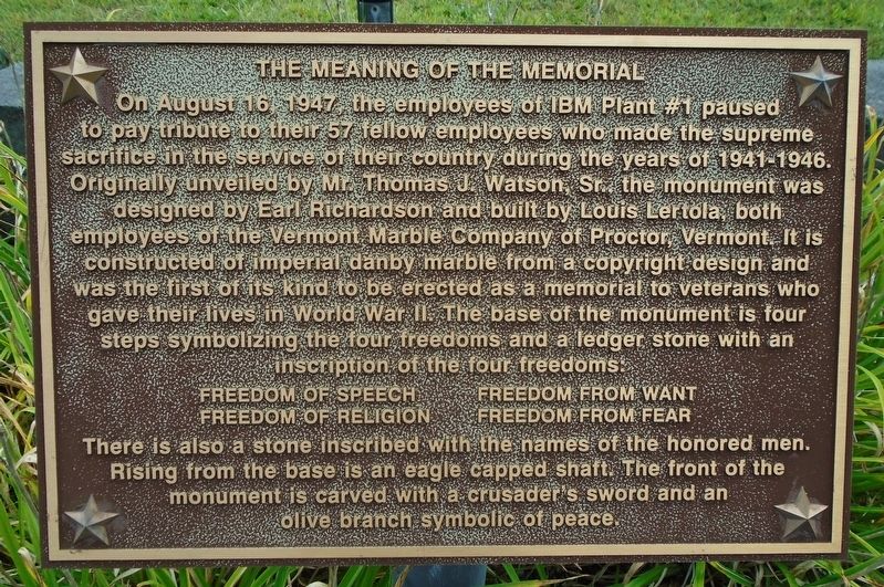 The Meaning of the Memorial. Click for full size. The Meaning of the Memorial image. Click for full size.