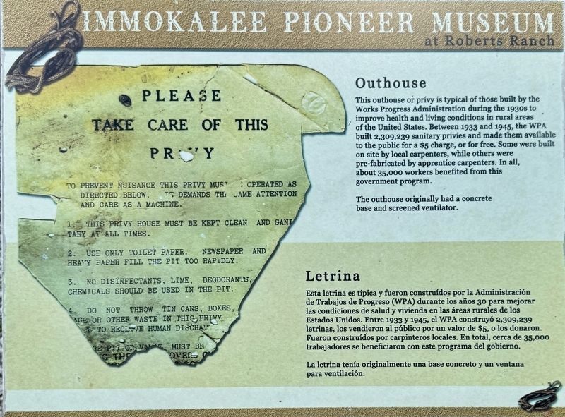 Outhouse Marker. Click for full size. Outhouse Marker image. Click for full size.