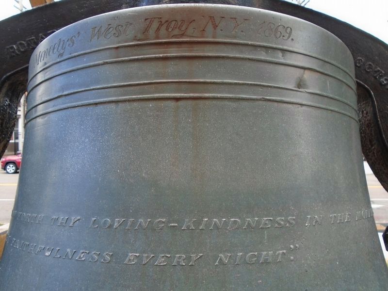 First Congregational Church Bell Inscription. Click for full size. First Congregational Church Bell Inscription image. Click for full size.