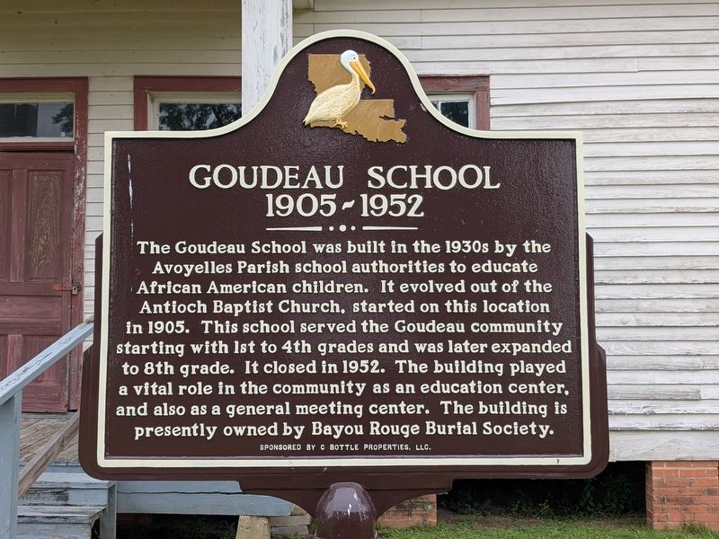 Goudeau School Marker. Click for full size. Goudeau School Marker image. Click for full size.