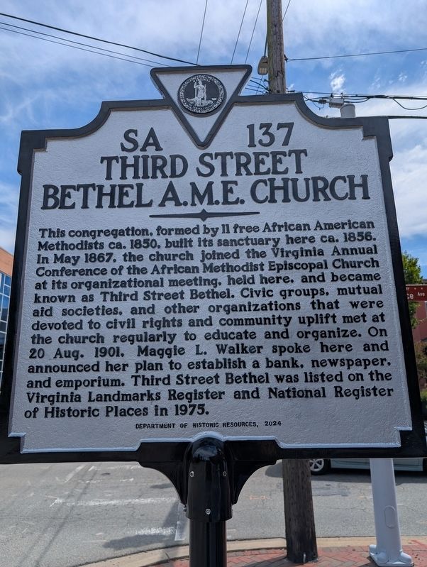 Third Street Bethel A.M.E. Church Marker. Click for full size. Third Street Bethel A.M.E. Church Marker image. Click for full size.
