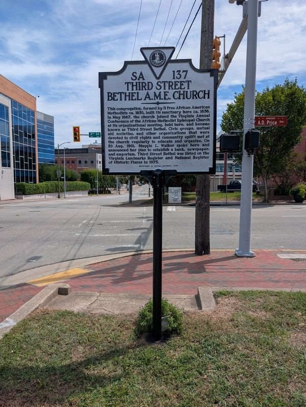 Third Street Bethel A.M.E. Church Marker. Click for full size. Third Street Bethel A.M.E. Church Marker image. Click for full size.