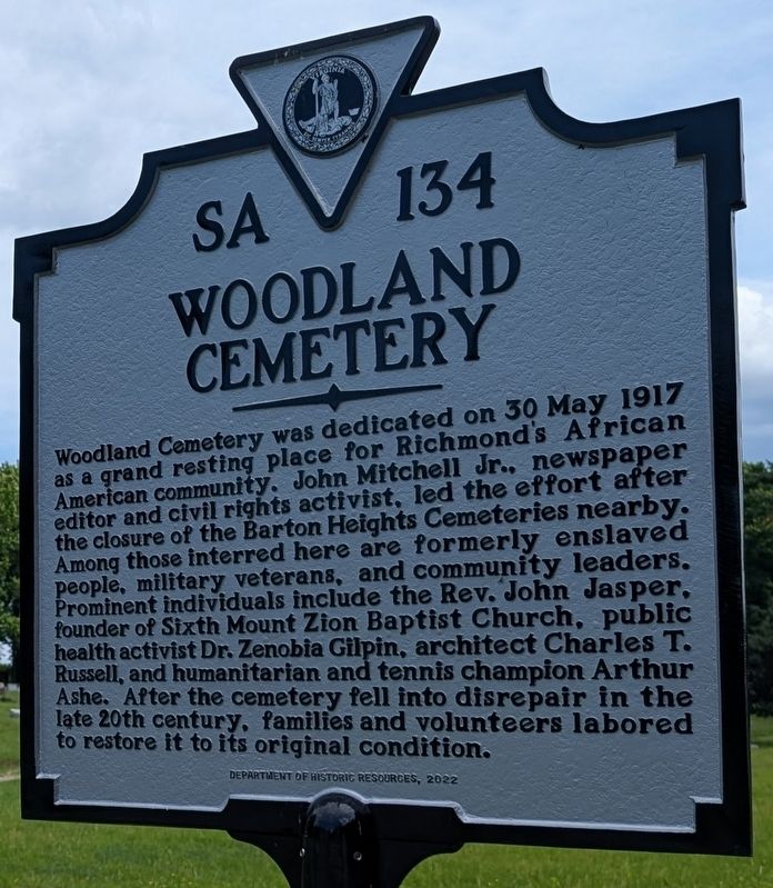 Woodland Cemetery Marker image. Click for full size.
