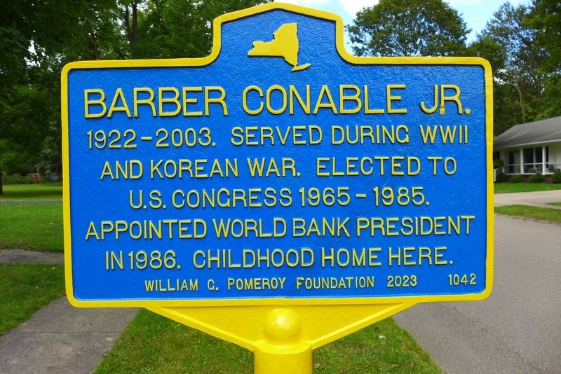 Barber Conable Jr. Marker. Click for full size. Barber Conable Jr. Marker image. Click for full size.