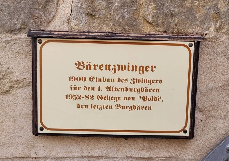 Bärenzwinger / Bear Pit Marker. Click for full size. Bärenzwinger / Bear Pit Marker image. Click for full size.