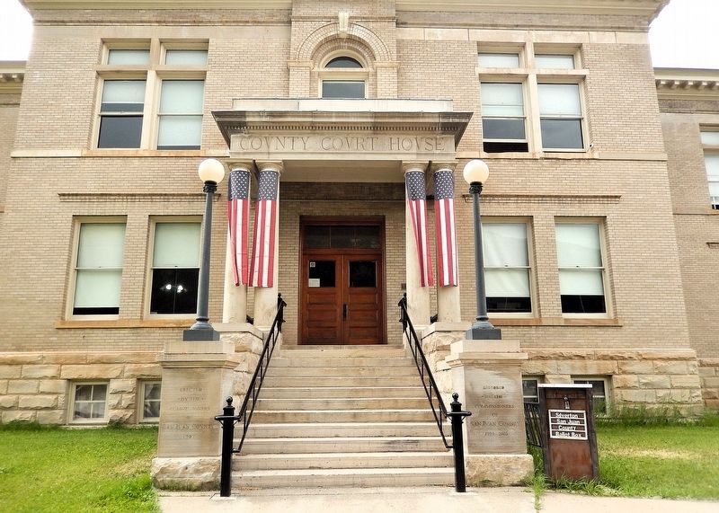San Juan County Courthouse (<i>east/front entrance</i>). Click for full size. San Juan County Courthouse (<i>east/front entrance</i>) image. Click for full size.