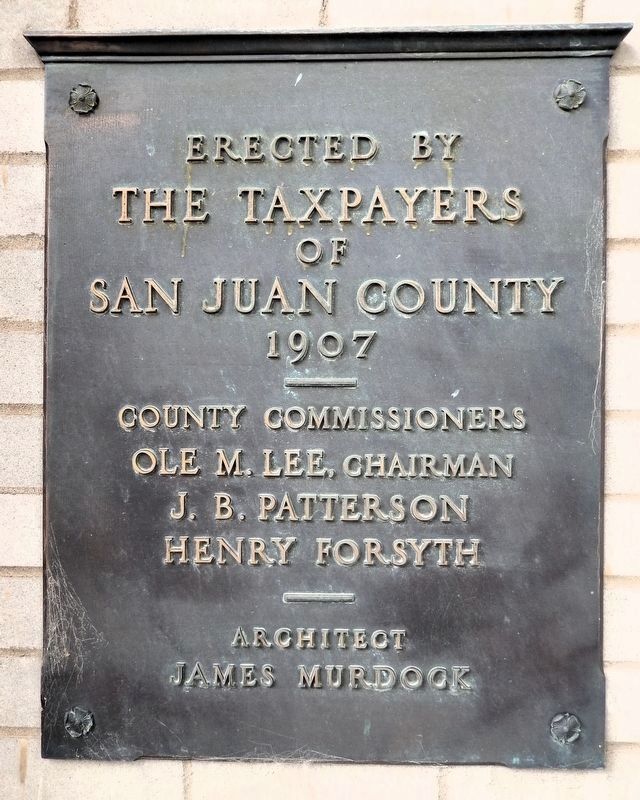 San Juan County Courthouse<br>(<i>marker at south entrance</i>). Click for full size. San Juan County Courthouse<br>(<i>marker at south entrance</i>) image. Click for full size.