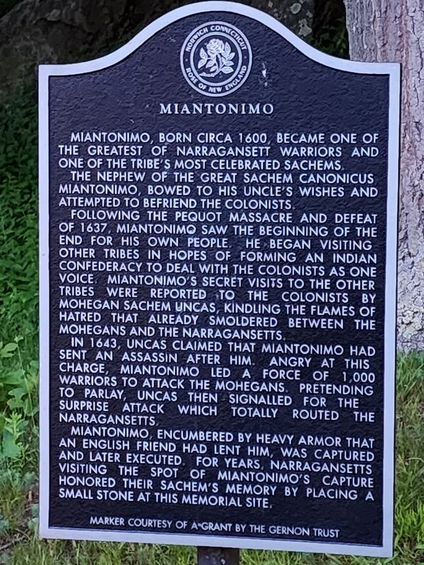 Miantonimo Marker. Click for full size. Miantonimo Marker image. Click for full size.