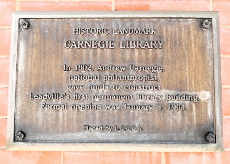 Carnegie Library Marker image. Click for full size.