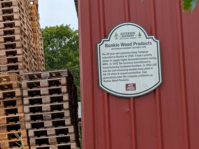 Bunkie Wood Products Marker. Click for full size. Bunkie Wood Products Marker image. Click for full size.