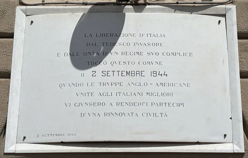 The Liberation of Italy Marker. Click for full size. The Liberation of Italy Marker image. Click for full size.