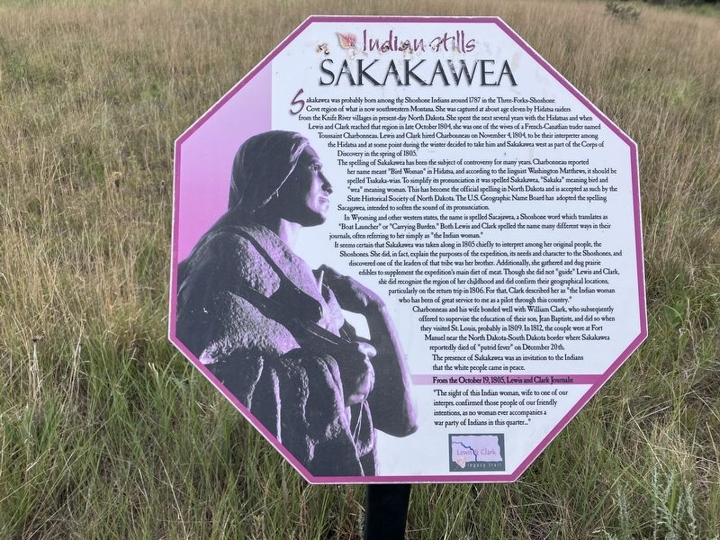 Sakakawea Marker. Click for full size. Sakakawea Marker image. Click for full size.
