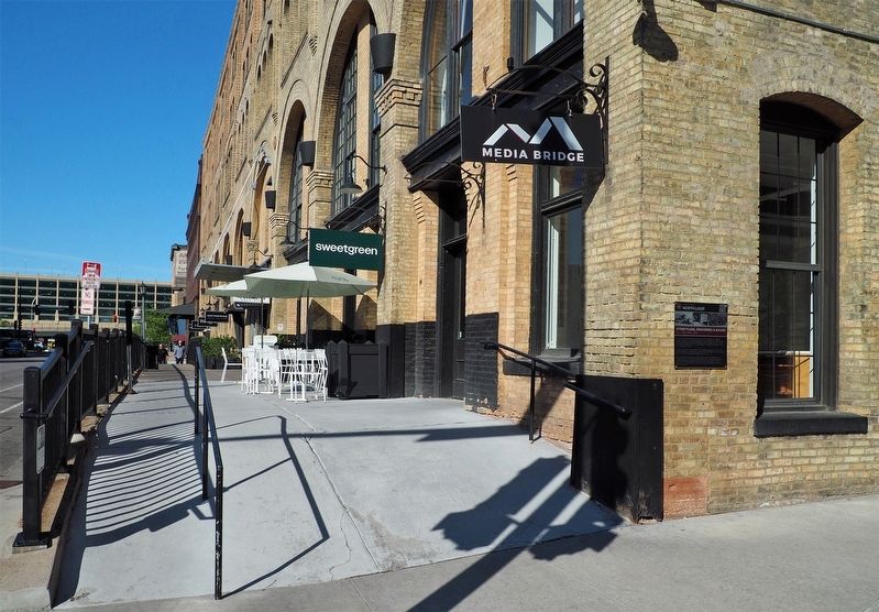Streetcars, Groceries & Booze Marker (right) on the building's N. 2nd Street faηade. Click for full size. Streetcars, Groceries & Booze Marker (right) on the building's N. 2nd Street faηade image. Click for full size.