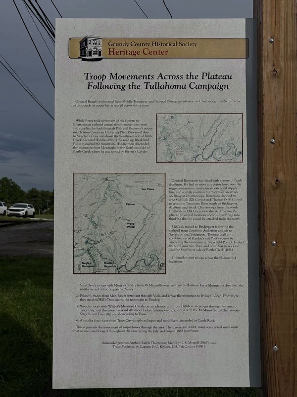 The Civil War on the Plateau / Troop Movements Across the Plateau Following the Tullahoma Campaign M. Click for full size. The Civil War on the Plateau / Troop Movements Across the Plateau Following the Tullahoma Campaign M image. Click for full size.