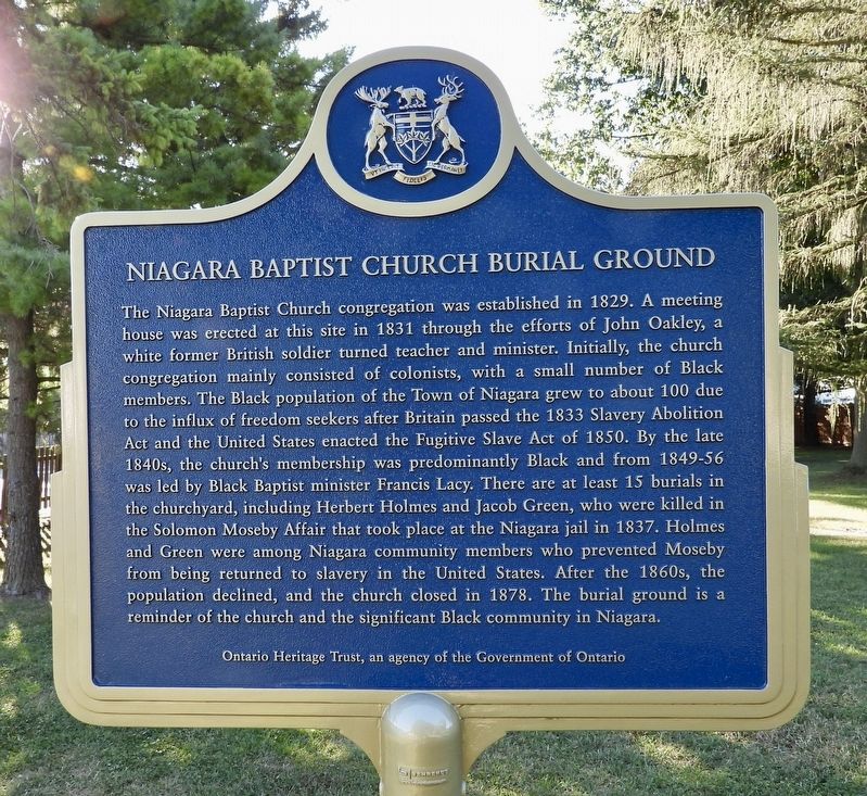 Niagara Baptist Church Burial Ground - Marker. Click for full size. Niagara Baptist Church Burial Ground - Marker image. Click for full size.