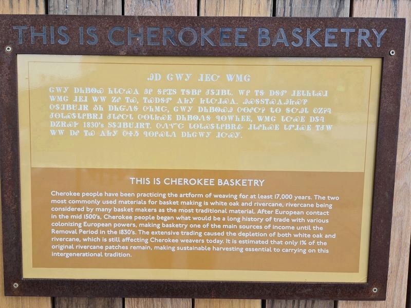 This Is Cherokee Basketry Marker. Click for full size. This Is Cherokee Basketry Marker image. Click for full size.