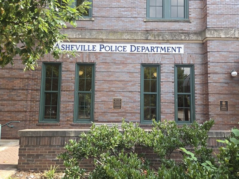 James Vester Miller Marker below the Asheville Police Department sign. Click for full size. James Vester Miller Marker below the Asheville Police Department sign image. Click for full size.