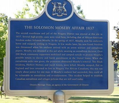 The Solomon Moseby Affair 1837 - Marker. Click for full size. The Solomon Moseby Affair 1837 - Marker image. Click for full size.