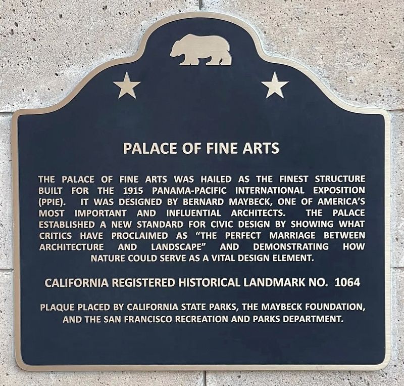 Palace of Fine Arts Marker image. Click for full size.