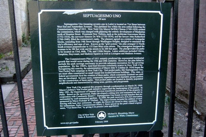 Septuagesimo Uno Marker image. Click for full size.