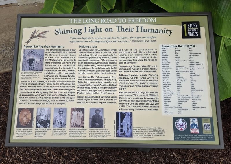 Shining Light on Their Humanity Marker. Click for full size. Shining Light on Their Humanity Marker image. Click for full size.