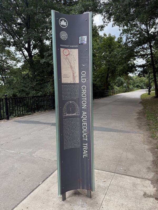 Old Croton Aqueduct Trail Marker. Click for full size. Old Croton Aqueduct Trail Marker image. Click for full size.
