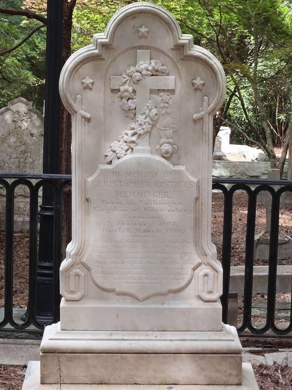 Christopher Gustavus Memminger gravestone. Click for full size. Christopher Gustavus Memminger gravestone image. Click for full size.