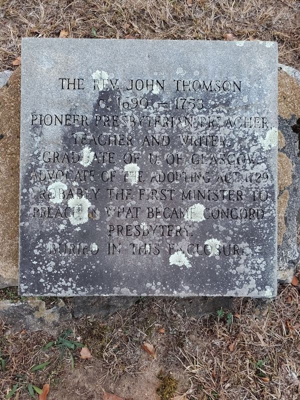 Gravesite of Rev John Thomson, one of the early pioneers mentioned in Early History Marker image. Click for full size.