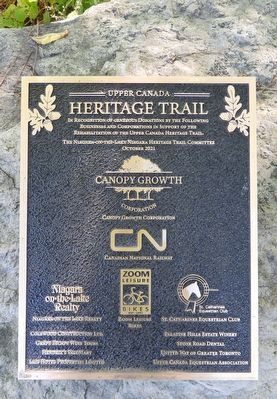 Upper Canada Heritage Trail sponsors. Click for full size. Upper Canada Heritage Trail sponsors image. Click for full size.