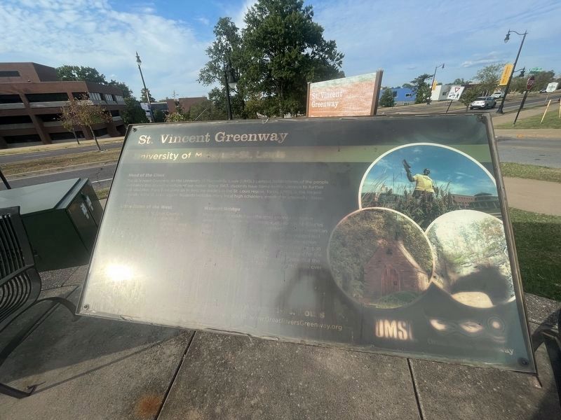 St. Vincent Greenway - University of Missouri - St. Louis Marker - NEW AND IMPROVED! (but unreadable. Click for full size. St. Vincent Greenway - University of Missouri - St. Louis Marker - NEW AND IMPROVED! (but unreadable image. Click for full size.