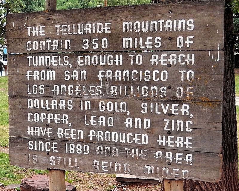 Telluride Marker (<i>adjacent signboard</i>) image. Click for full size.
