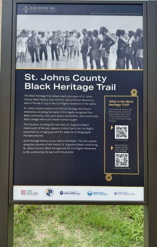 St. Johns County Black Heritage Trail Marker. Click for full size. St. Johns County Black Heritage Trail Marker image. Click for full size.